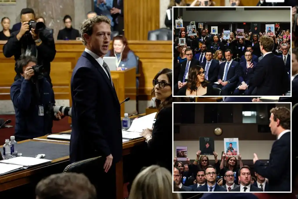 Apology from Mark Zuckerberg for social media's impact on families