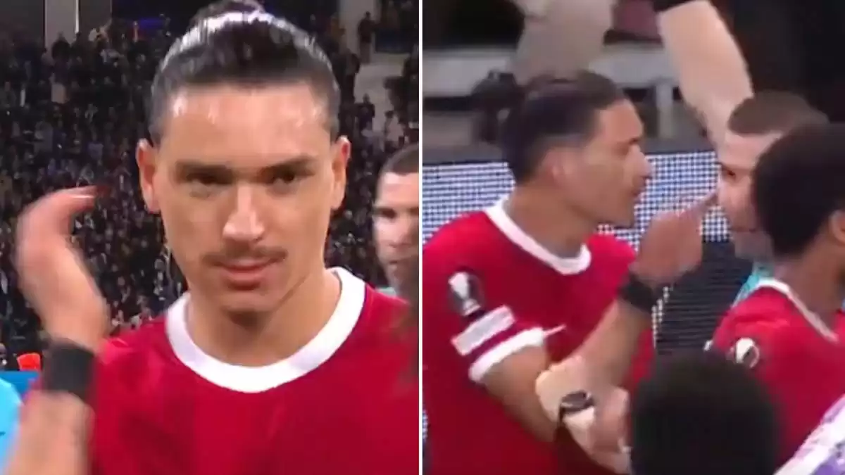 Darwin Nunez's gesture after Liverpool's 97th minute VAR controversy captured by everyone