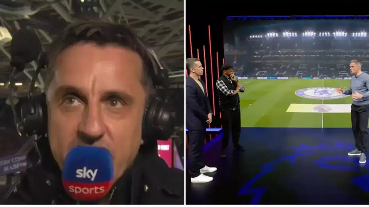 Gary Neville complaint pre-match coverage Chelsea vs Newcastle offensive