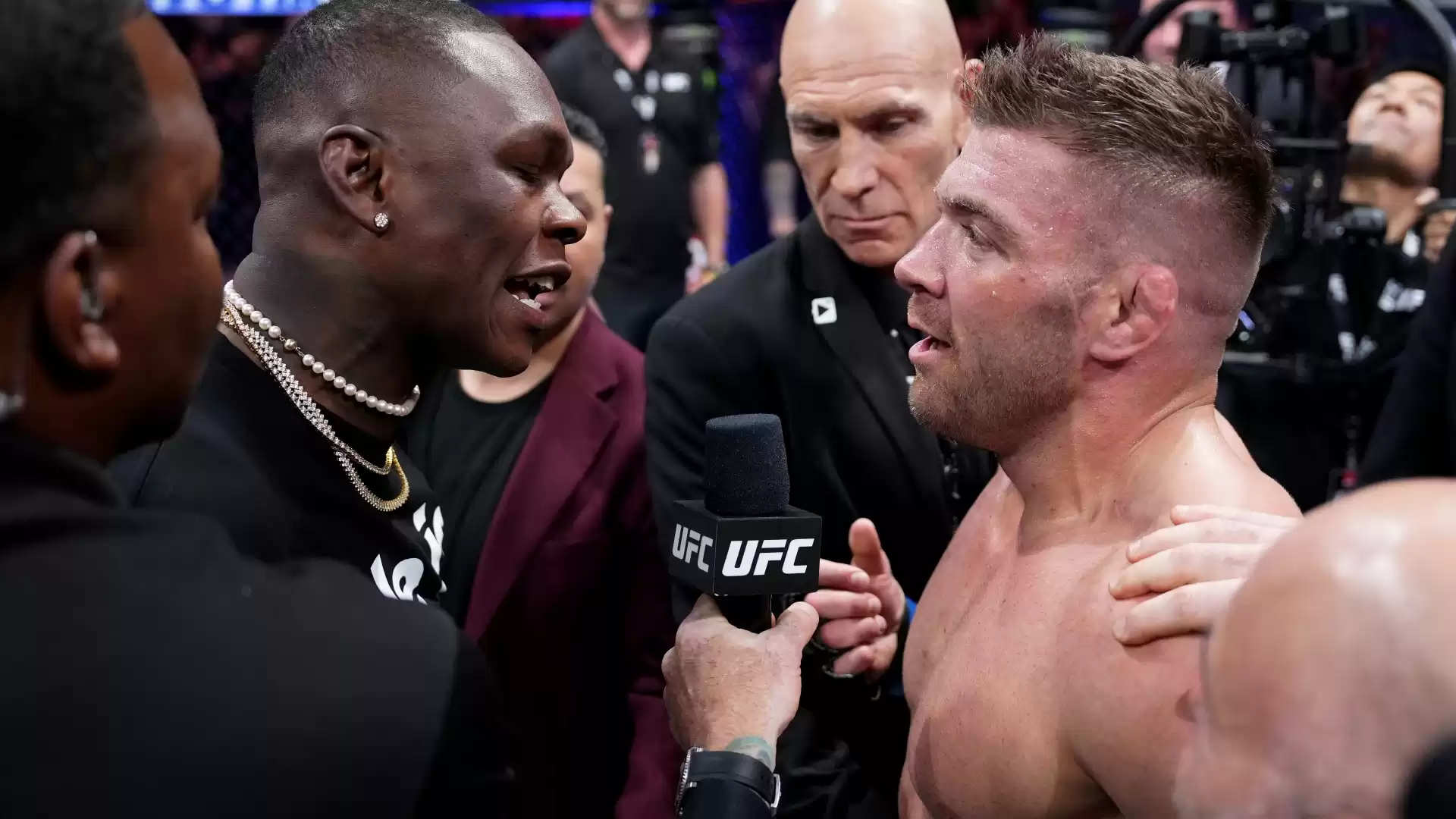 Israel Adesanya uses racist language towards Dricus Du Plessis during intense UFC 290 confrontation