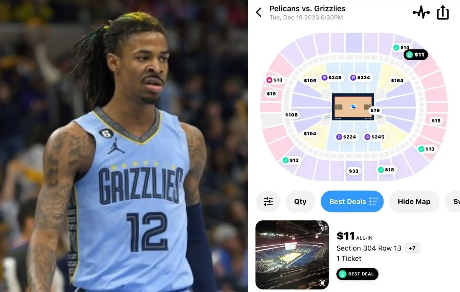 Ja Morant NBA comeback game tickets bottoming at $11 has fans clowning Grizzlies' star