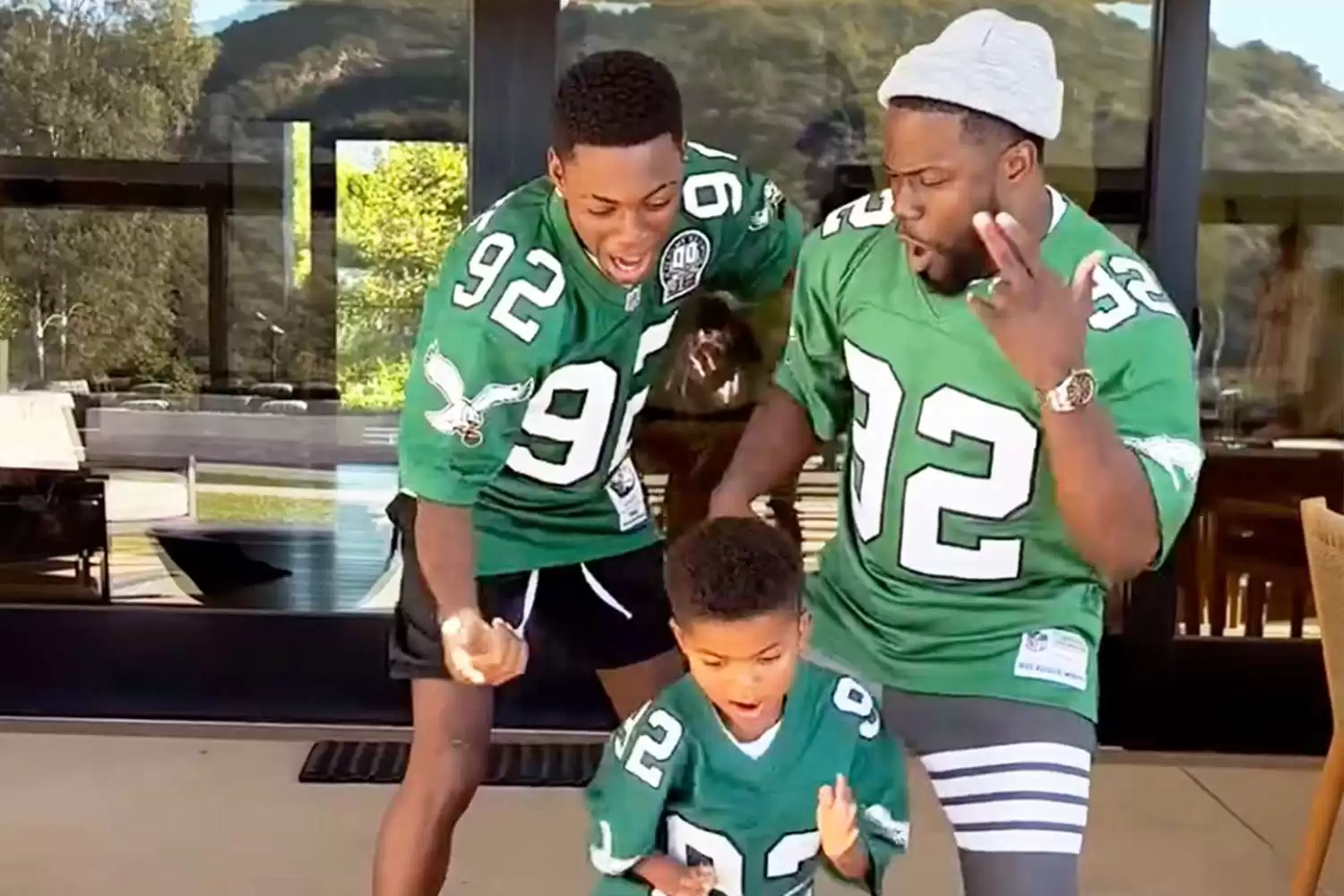 Kevin Hart Sons Dance Moves Philadelphia Eagles Support Watch