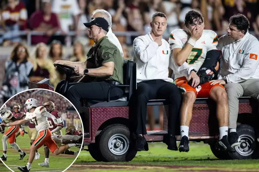 Miami QB Emory Williams suffers significant injury, carted off field