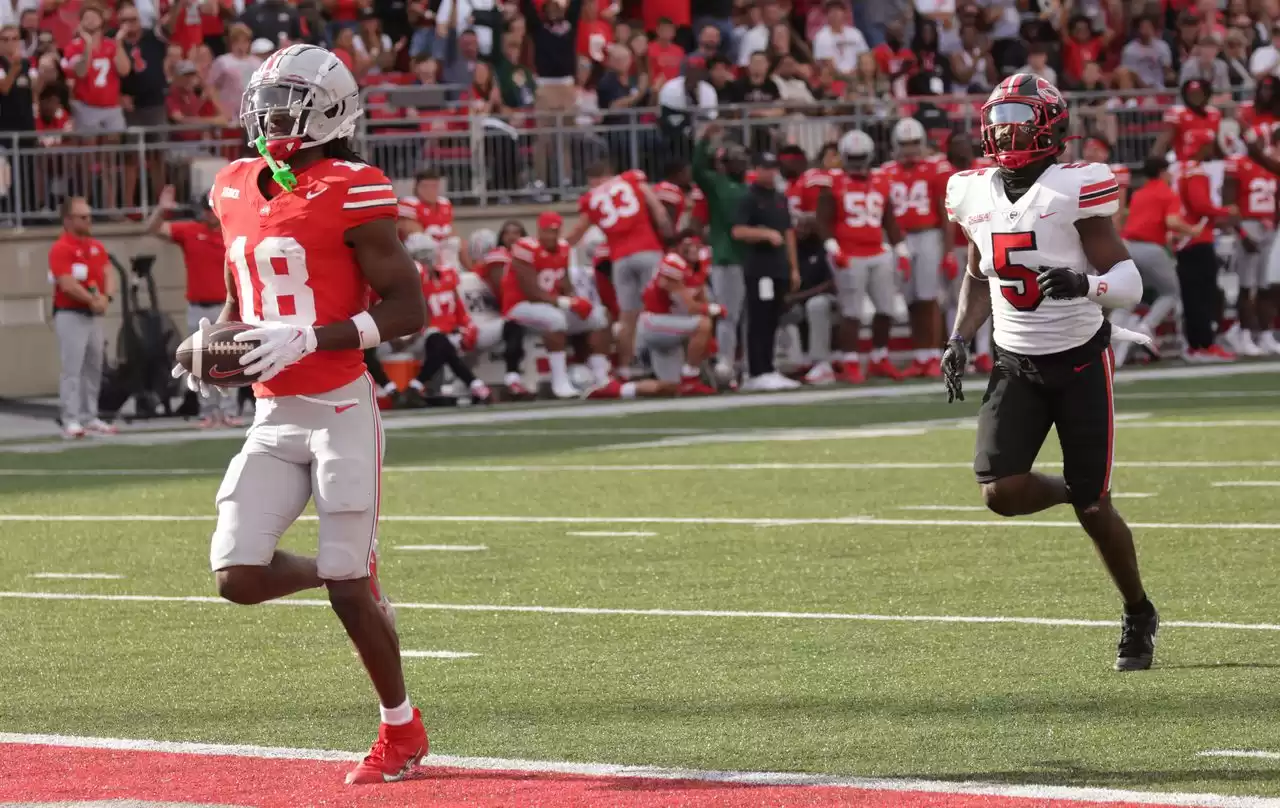 'Ohio State football Marvin Harrison Jr. injury during Notre Dame game'