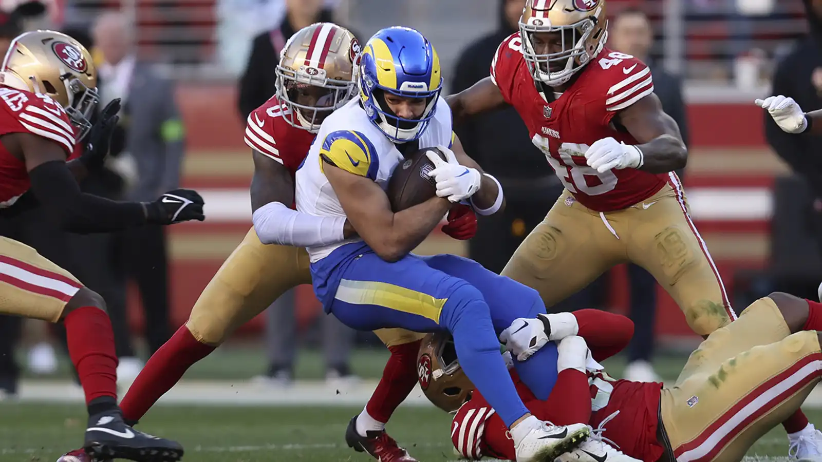 Puka Nacua sets rookie record for receiving as Rams beat 49ers to wrap season at 10-7