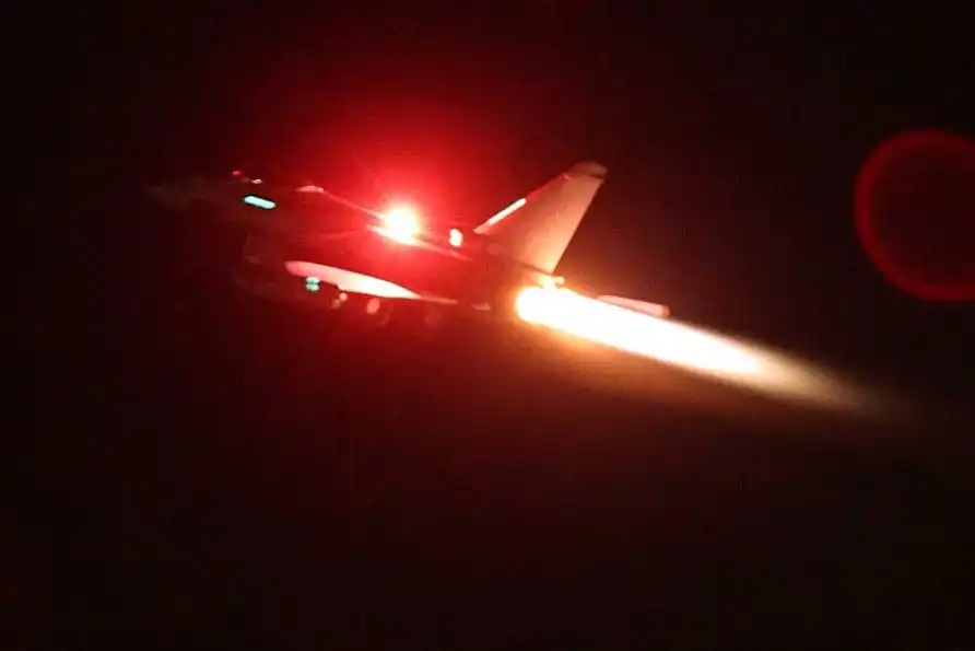 RAF targeted strikes Houthi rebel sites Yemen