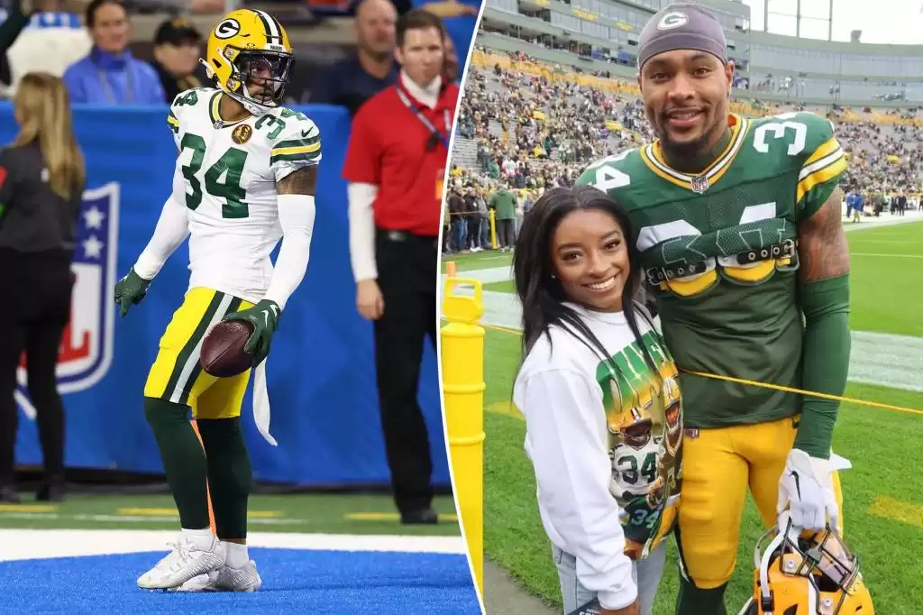 Simone Biles praises husband Jonathan Owens' massive Packers support
